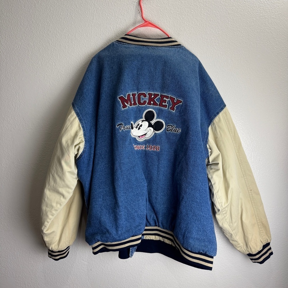 Dinseyland Mickey Mouse True Blue Denim Varsity Jacket